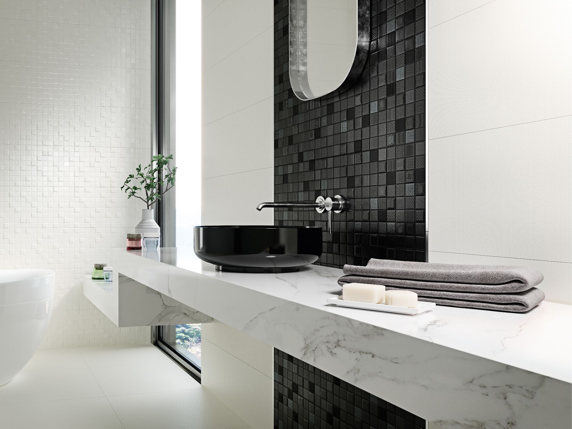 Blink Mosaic White 31,5x90 | Newker