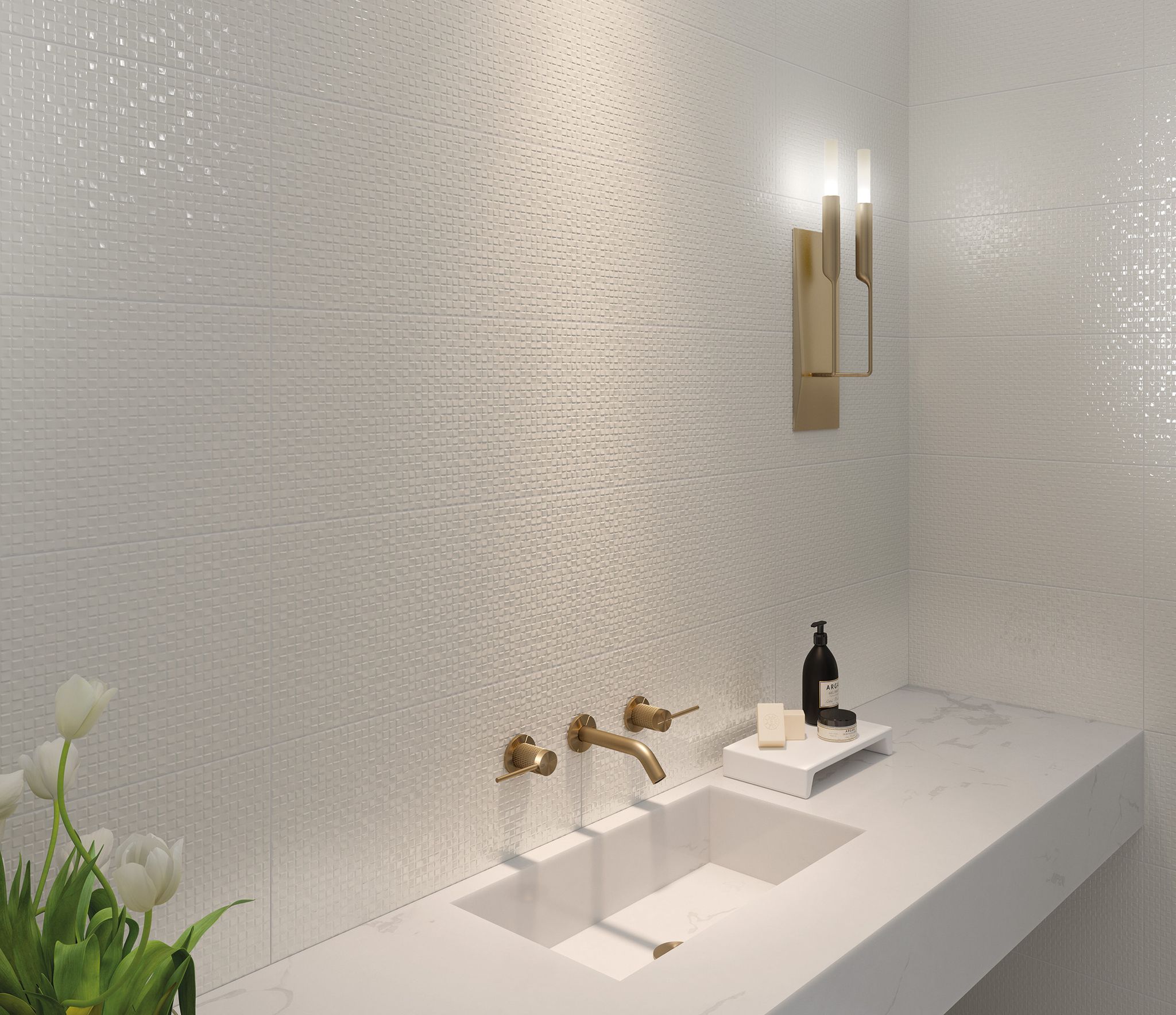 Aura Mosaic Gloss White 30x60 | Newker