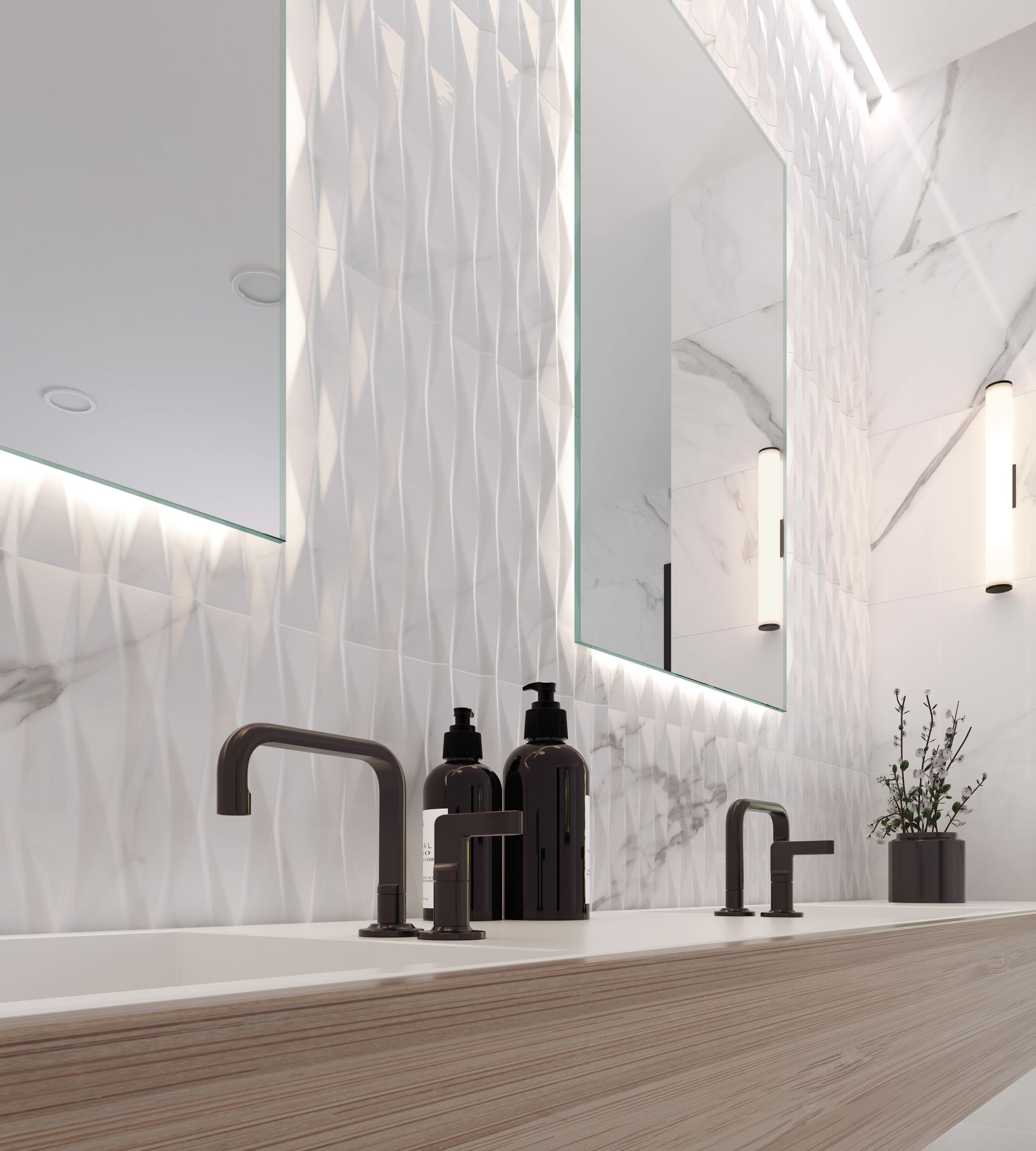 Calacatta Wall Gloss White 40x120 | Newker